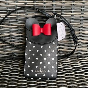disney x kate spade new york minnie mouse north south flap phone crossbody